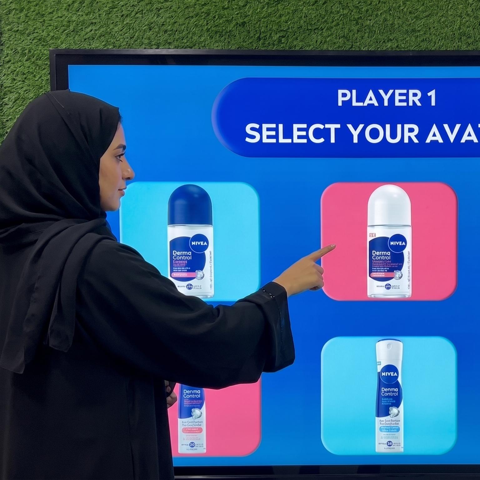 Interactive AI Tic-Tac-Toe game display for event brand activation in Dubai